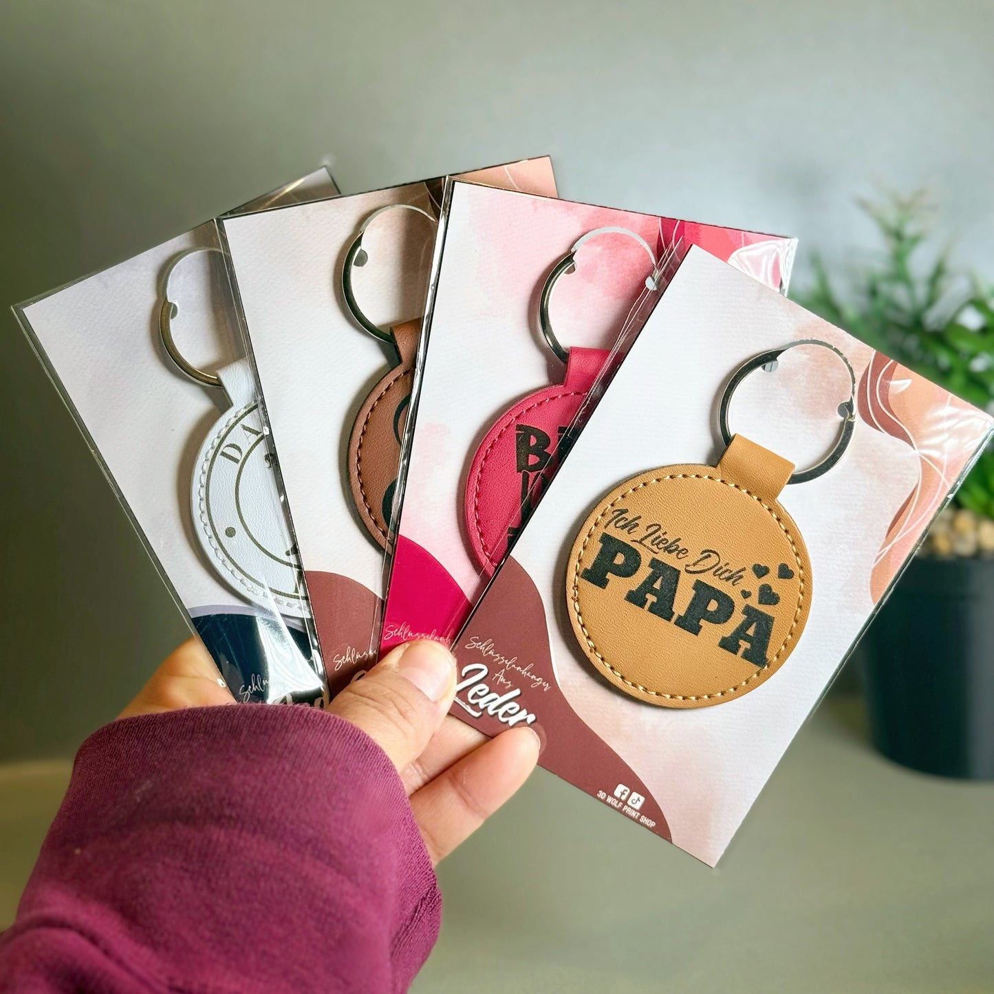 Schlüsselanhänger aus Leder Beste Papa