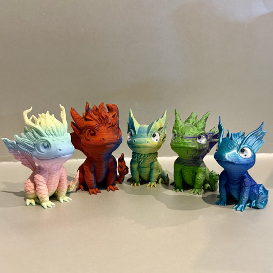 Baby Drache (Leaf / Water / Fire / Stein / Blitz Design)