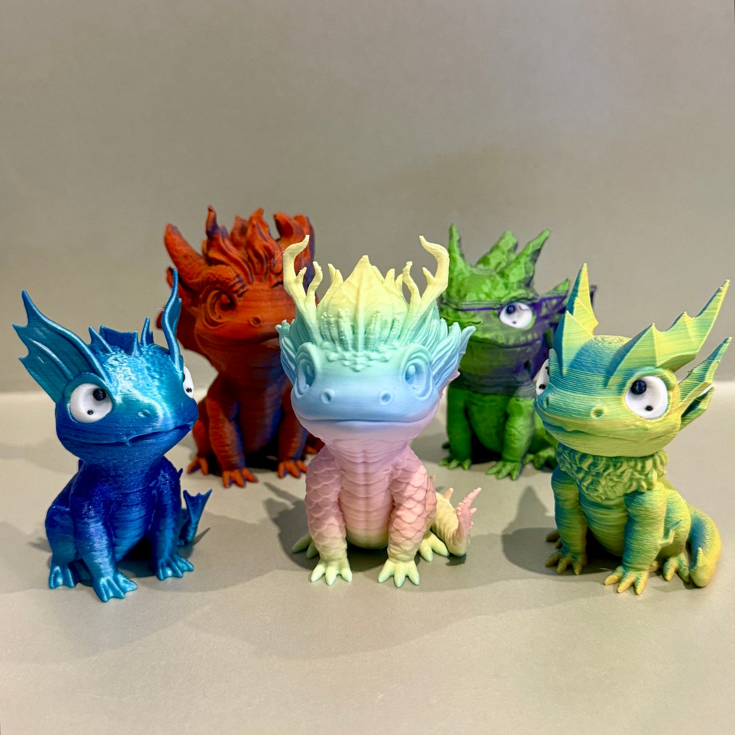 Baby Drache (Leaf / Water / Fire / Stein / Blitz Design)