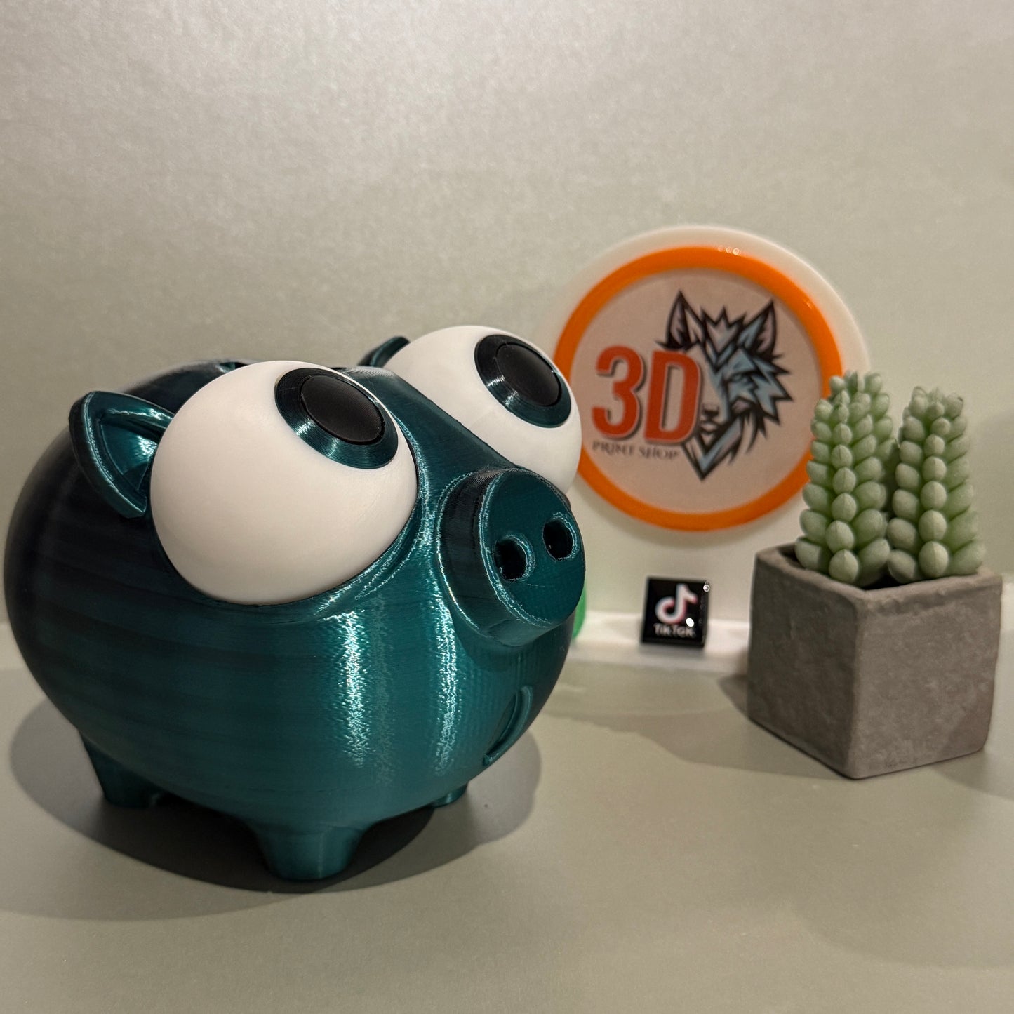 Sparschwein mit Bewegliche Augen und Personalisierte Name