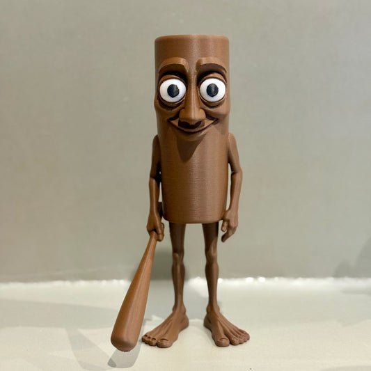 Gehirnroter 3D-gedruckter Tung Tung Sahur Figur, virales italienisches Kunstspielzug,