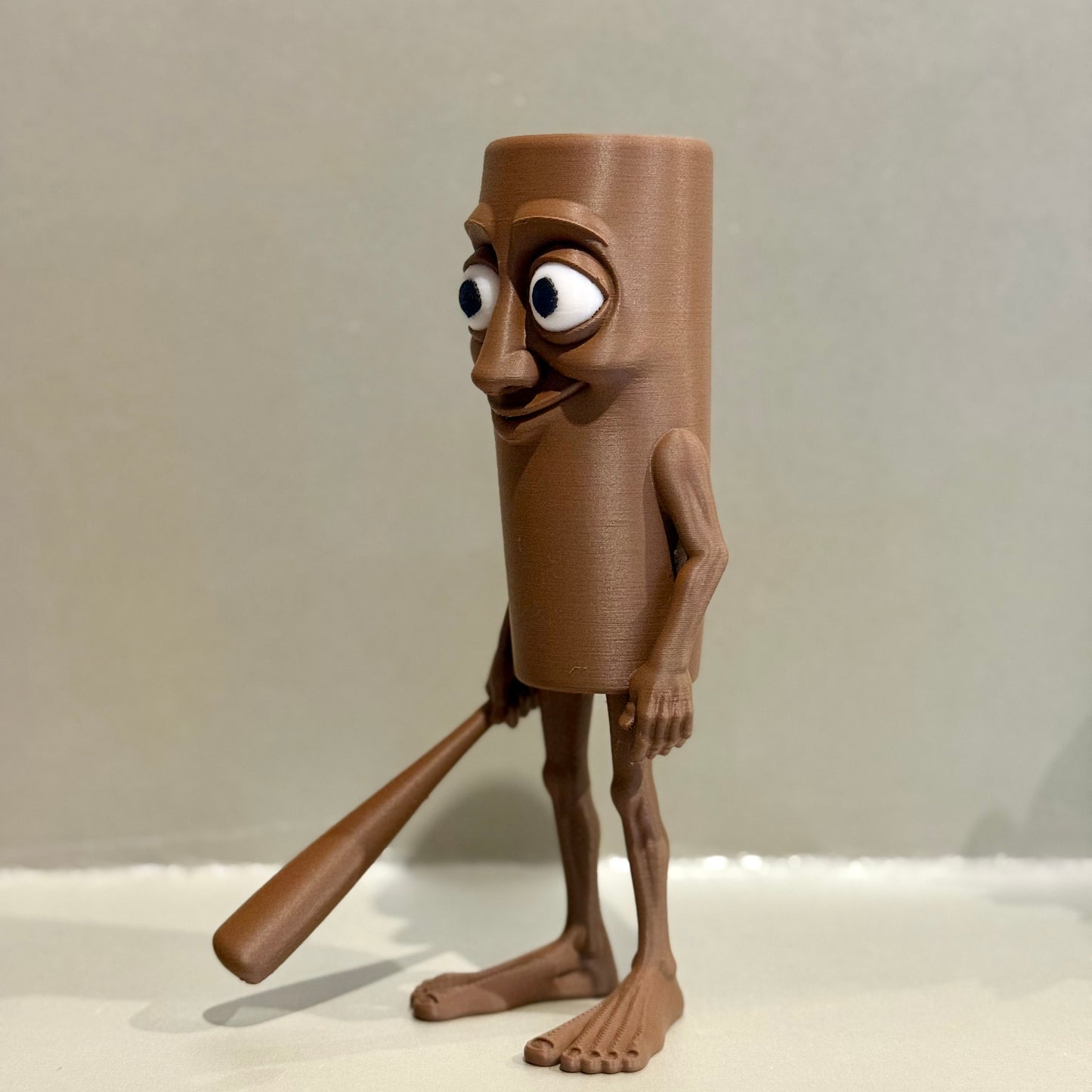 Gehirnroter 3D-gedruckter Tung Tung Sahur Figur, virales  italienisches Kunstspielzug,