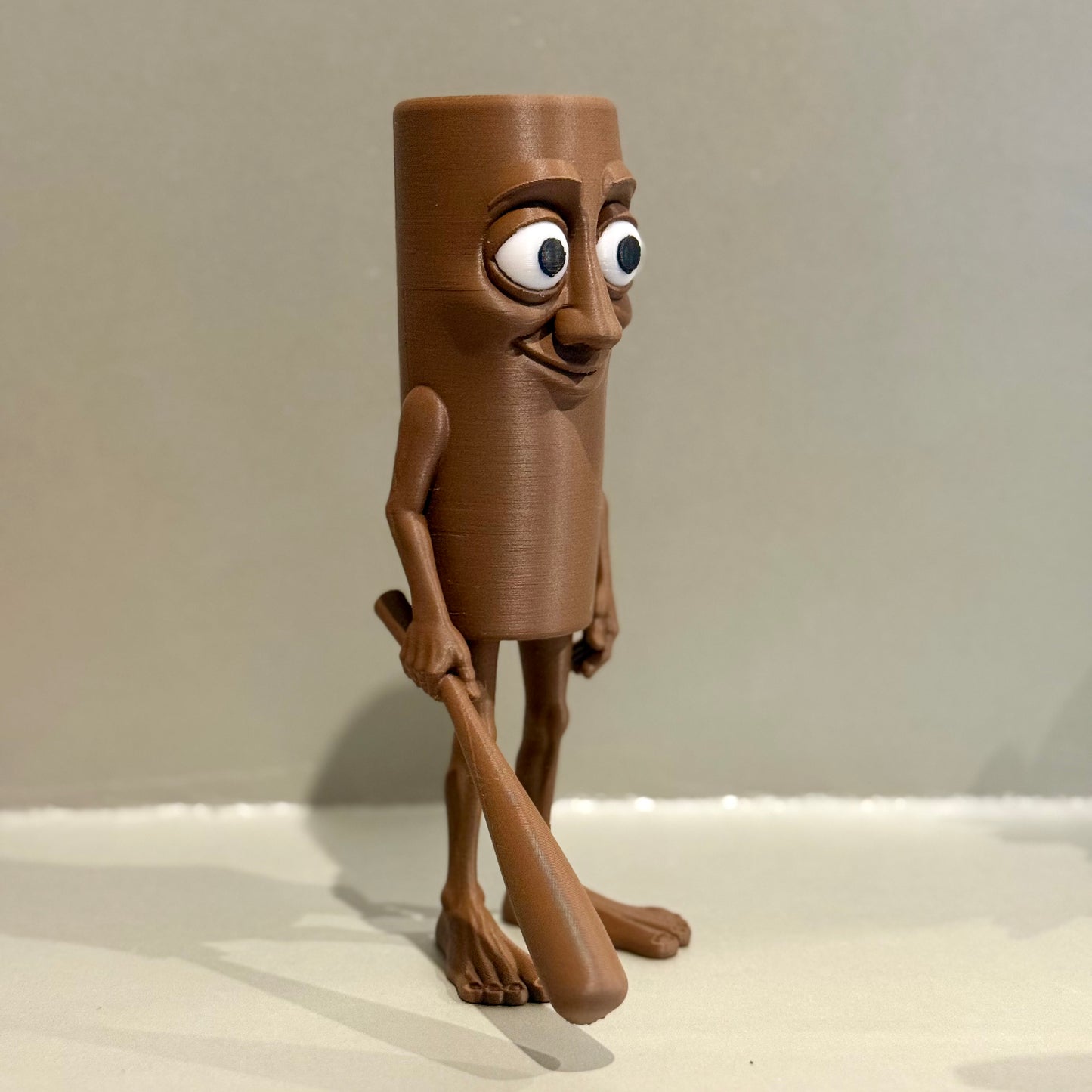 Gehirnroter 3D-gedruckter Tung Tung Sahur Figur, virales  italienisches Kunstspielzug,