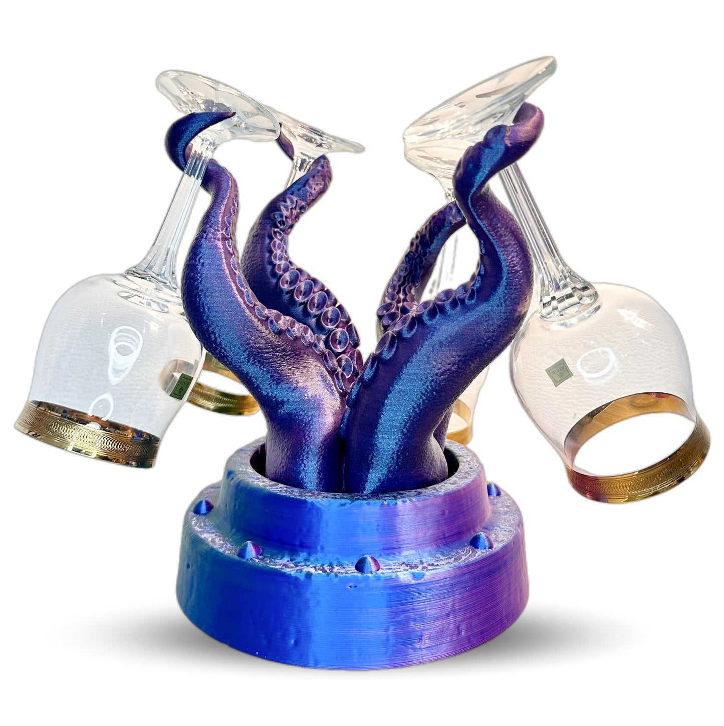 3D Gedrucktes Weinglas mit Tentaclerack für stilvolle Präsentation von Weinen