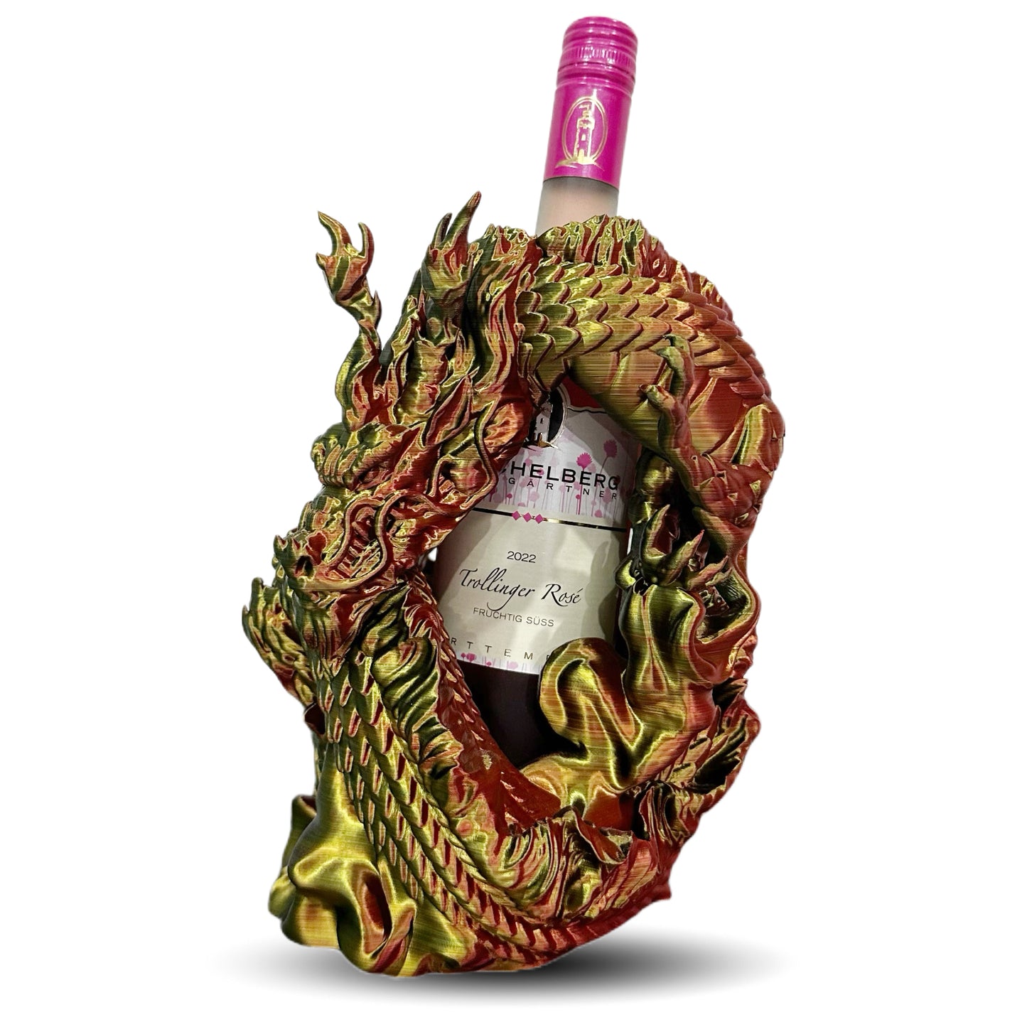 3D Gedruckt - Chinesischer Drachen-Weinhalter, Home Deko, Geschenk