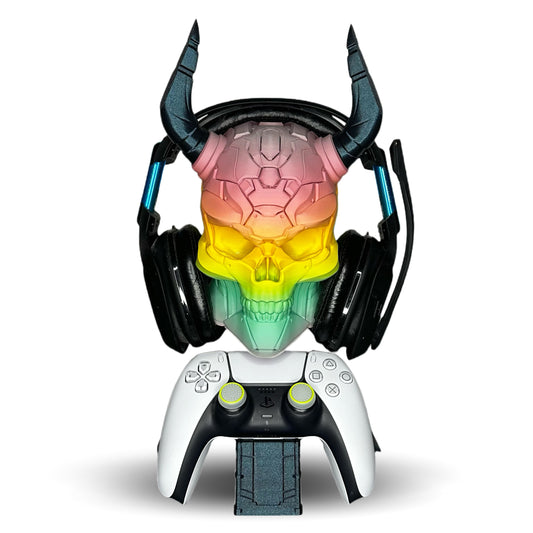 Sci-Fi Totenkopf Headset- & Controller-Halter 3D-gedruckt für Gamer aus umweltfreundlichem PLA/PETG
