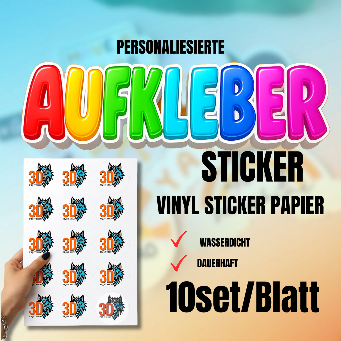 Aufkleber (40sheet) - Personalisierte Vinyl-Sticker – Langlebig & Individuell | Wunschdesign möglich