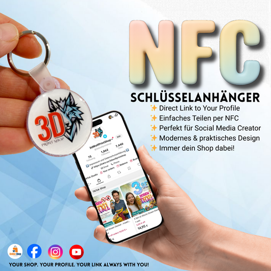 NFC Schlüsselanhänger – Dein digitaler Begleiter für Social Media & mehr!