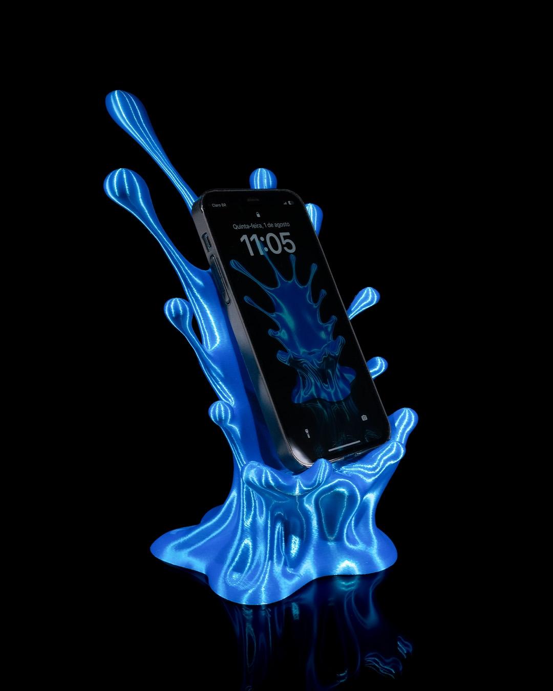 Splash Smartphone-Halter aus 3D-Druck – Individueller Handyhalter für Schreibtisch, aus PLA/PETG