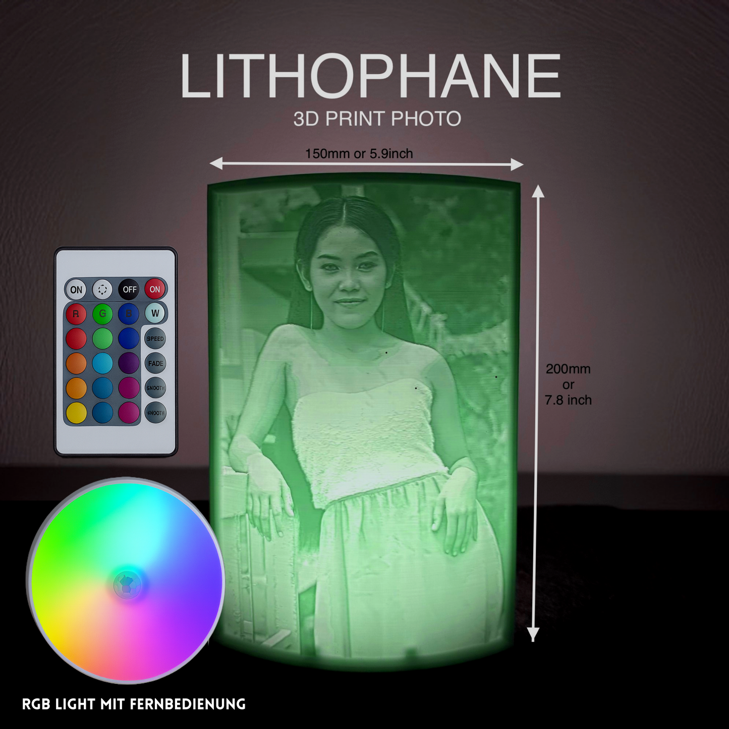 Personalisierte 3D Lithophane Foto Lampe