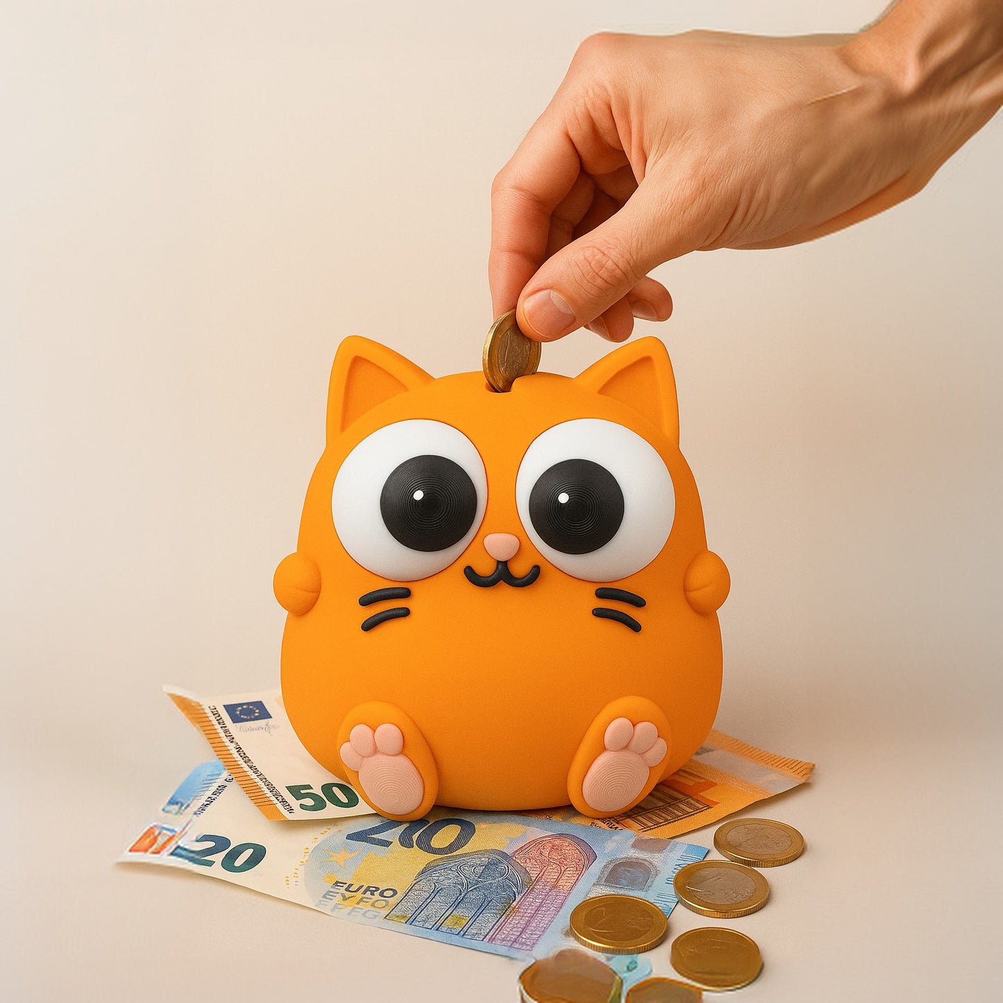 Spardose Cat-Ching (3D-Druck) – Mit beweglichen Augen