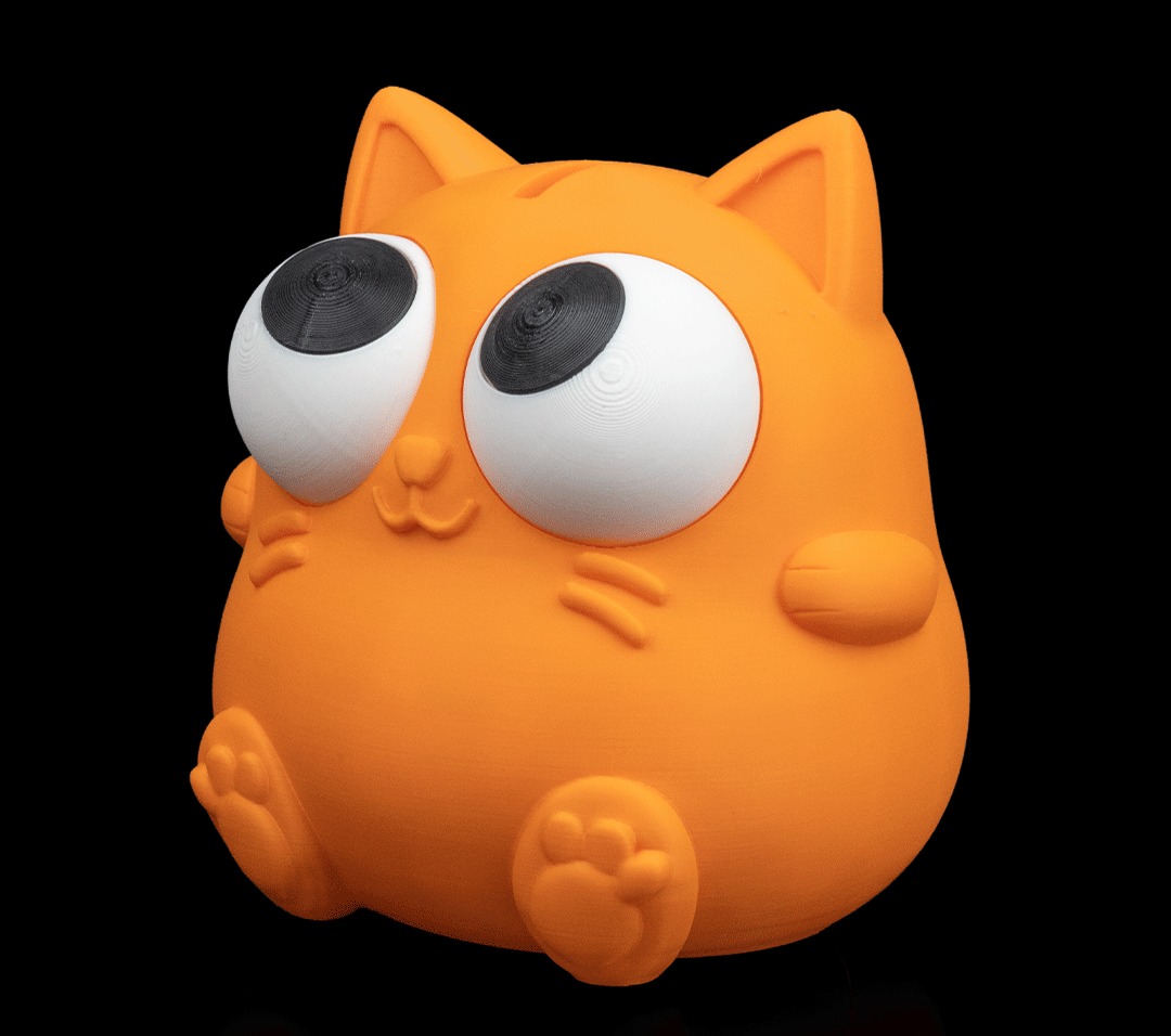 Spardose Cat-Ching (3D-Druck) – Mit beweglichen Augen