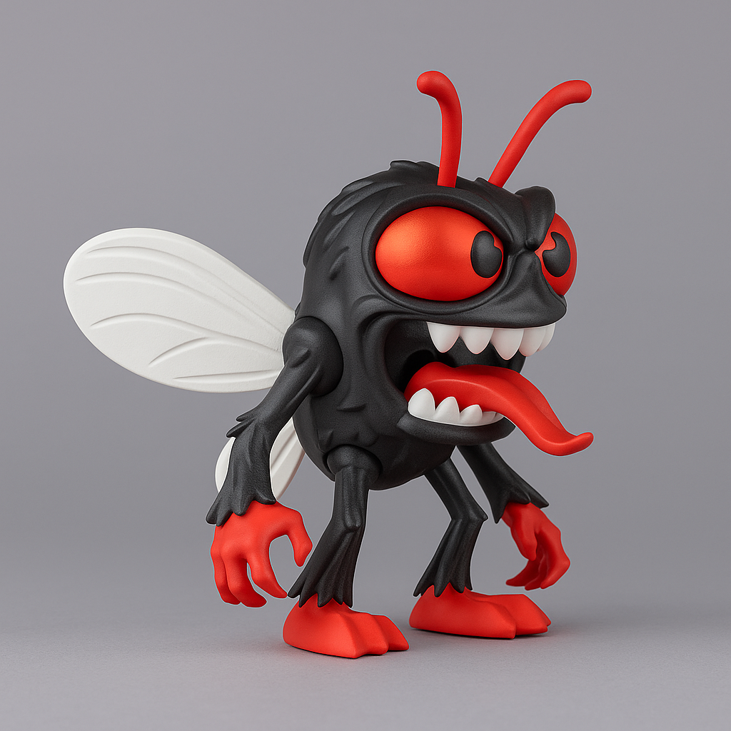 3D-gedruckte Fly Man Figur