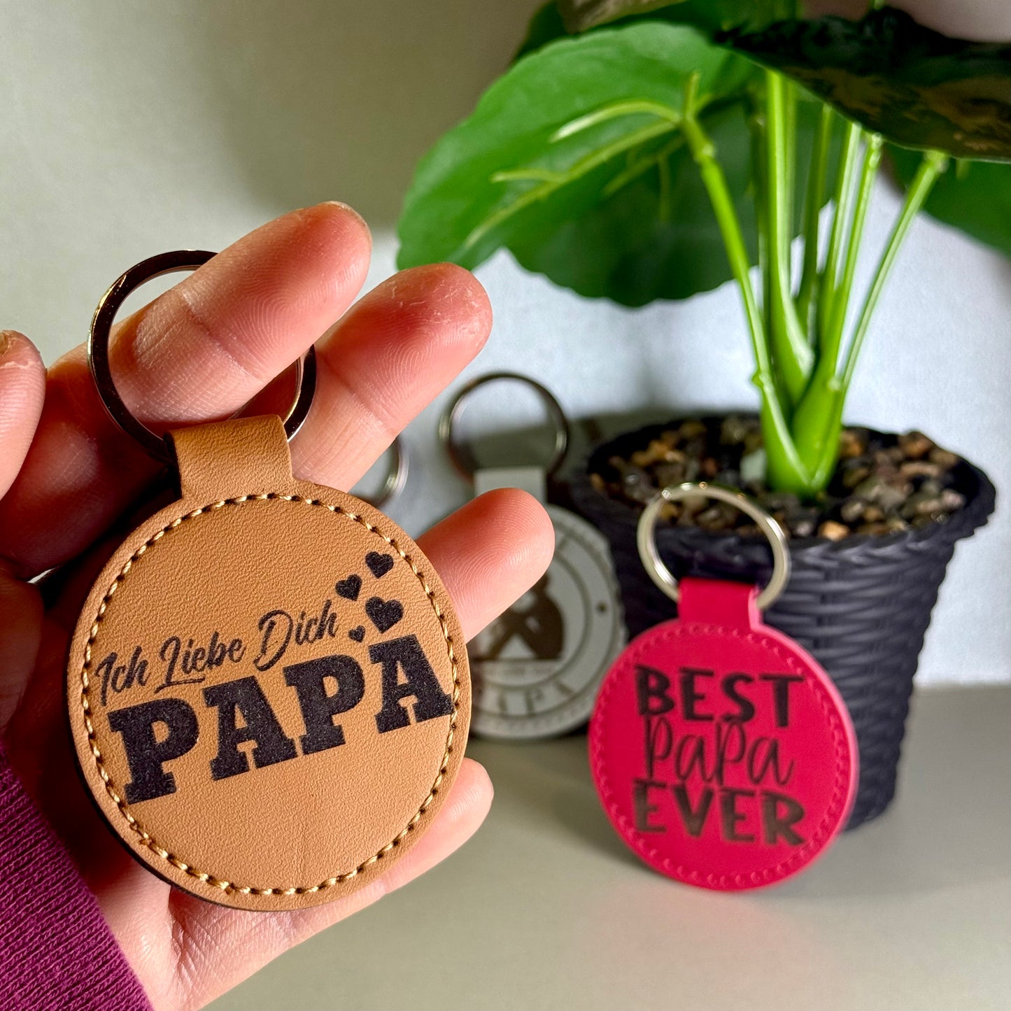 Schlüsselanhänger aus Leder Beste Papa
