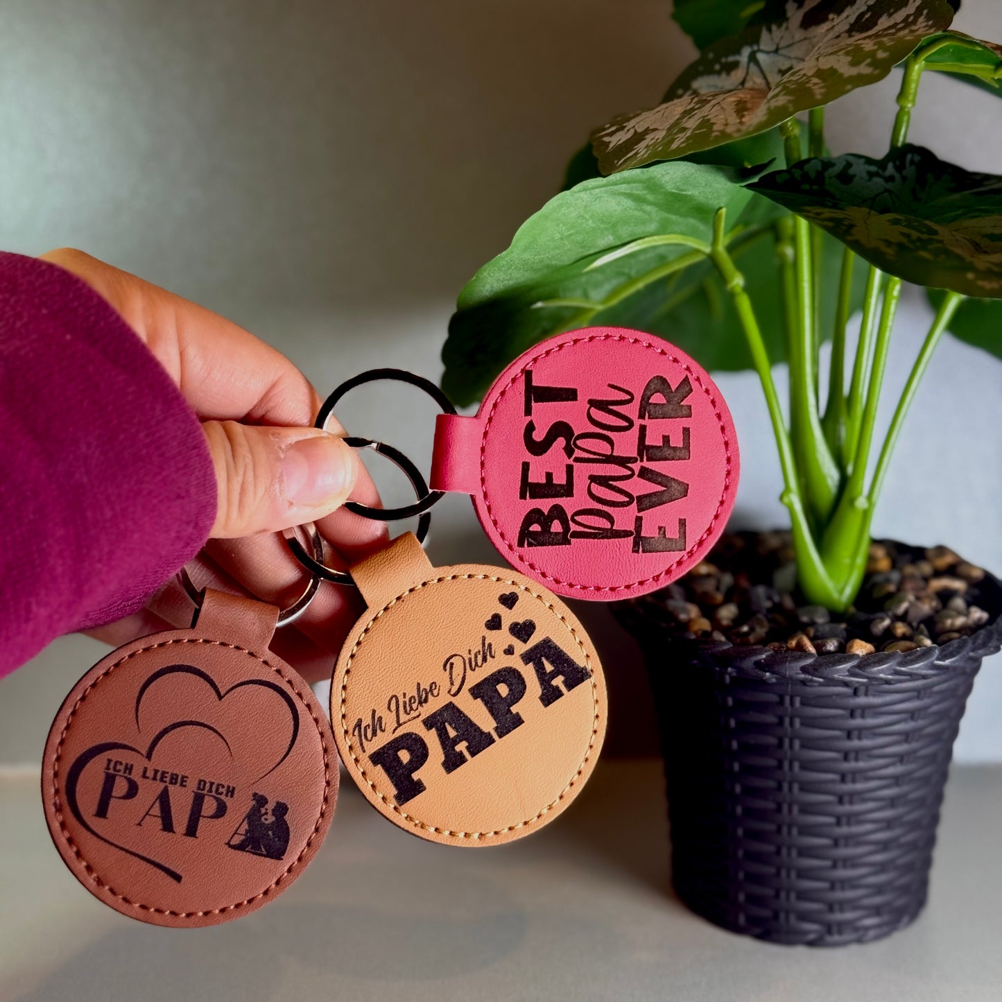 Schlüsselanhänger aus Leder Beste Papa