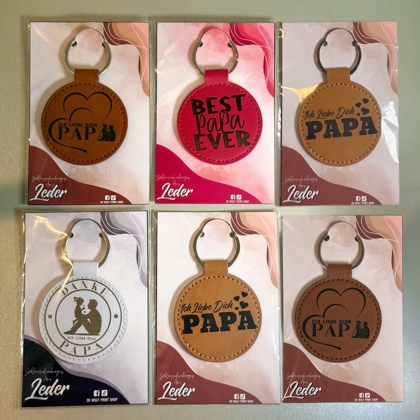 Schlüsselanhänger aus Leder Beste Papa