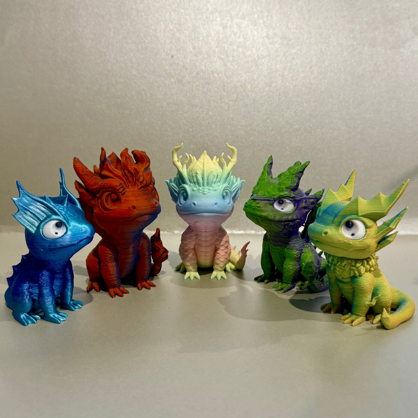 Baby Drache (Leaf / Water / Fire / Stein / Blitz Design)