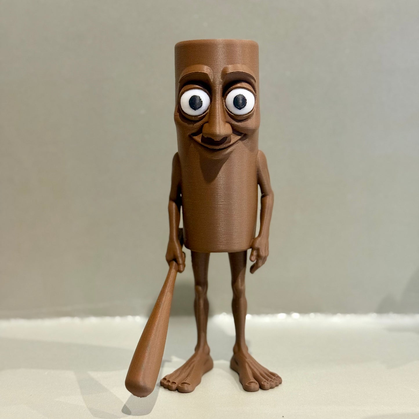 Gehirnroter 3D-gedruckter Tung Tung Sahur Figur, virales  italienisches Kunstspielzug,