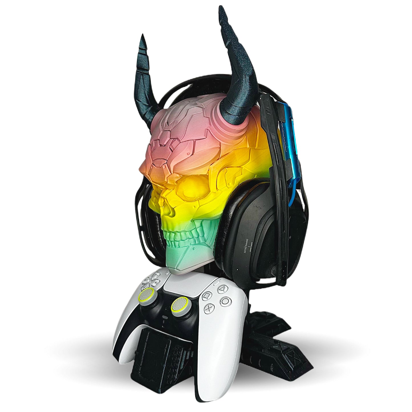 Sci-Fi Totenkopf Headset- & Controller-Halter 3D-gedruckt für Gamer aus umweltfreundlichem PLA/PETG