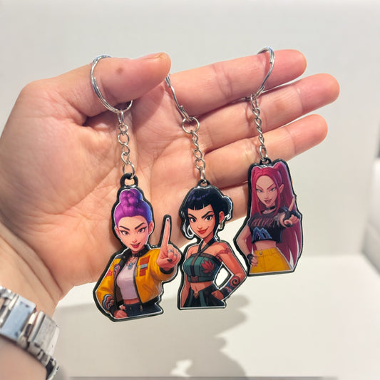 3 Stück -  Demon Hunter Keychain (RUMI-ZOEY-MIRA) – UV Resin