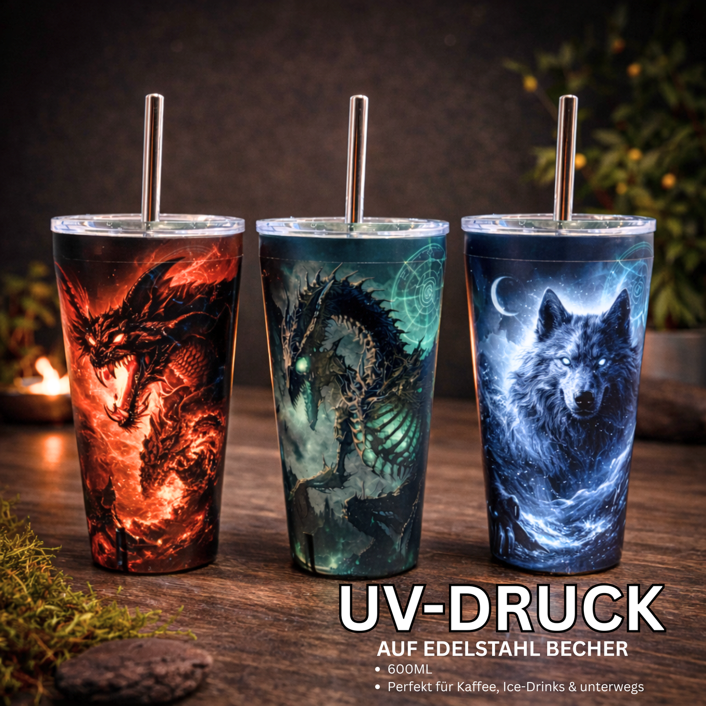 UV-Druck Edelstahl Becher – 600 ml